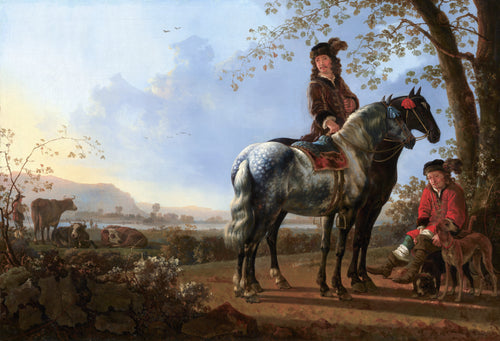 Aelbert Cuyp - Horsemen Resting in a Landscape (Full)