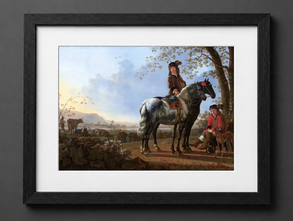 Aelbert Cuyp - Horsemen Resting in a Landscape - (mockup) - CZB