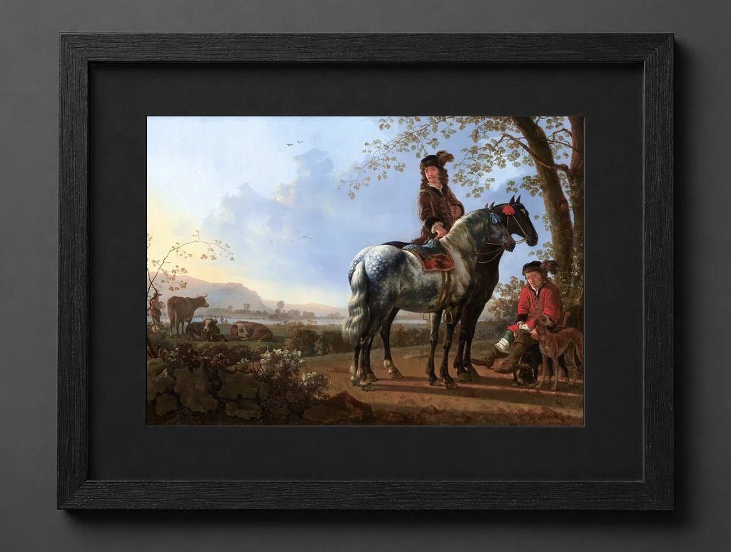 Aelbert Cuyp - Horsemen Resting in a Landscape - (mockup) - CZCZ