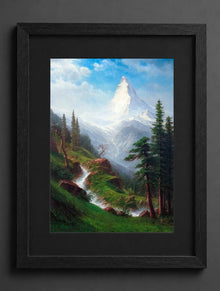 Albert Bierstadt - Matterhorn (lub Widok na Matterhorn-Potok górski na tle Matterhornu) - (mockup) - CZCZ