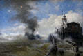 Andreas Achenbach - Towboat Leaving the Port of Ostend at Heyday (Full)