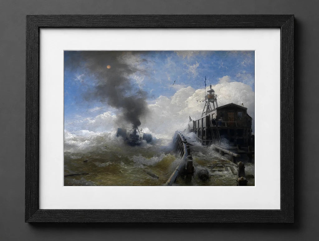 Andreas Achenbach - Towboat Leaving the Port of Ostend at Heyday - (mockup) - CZB