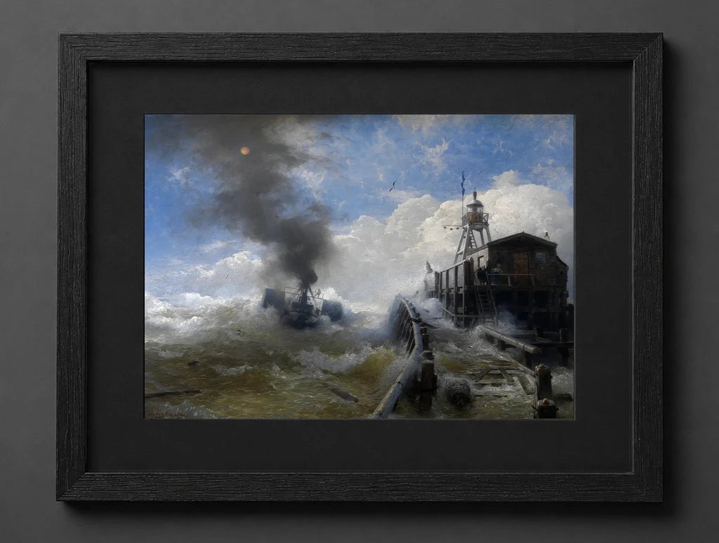 Andreas Achenbach - Towboat Leaving the Port of Ostend at Heyday - (mockup) - CZCZ
