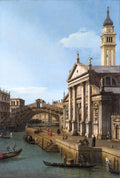 Antonio Canal - Capriccio the Rialto Bridge and the Church of S. Giorgio Maggiore (Full)
