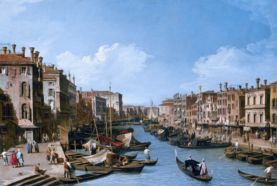 Antonio Canal - Canal Grande w pobliżu mostu Rialto, Wenecja