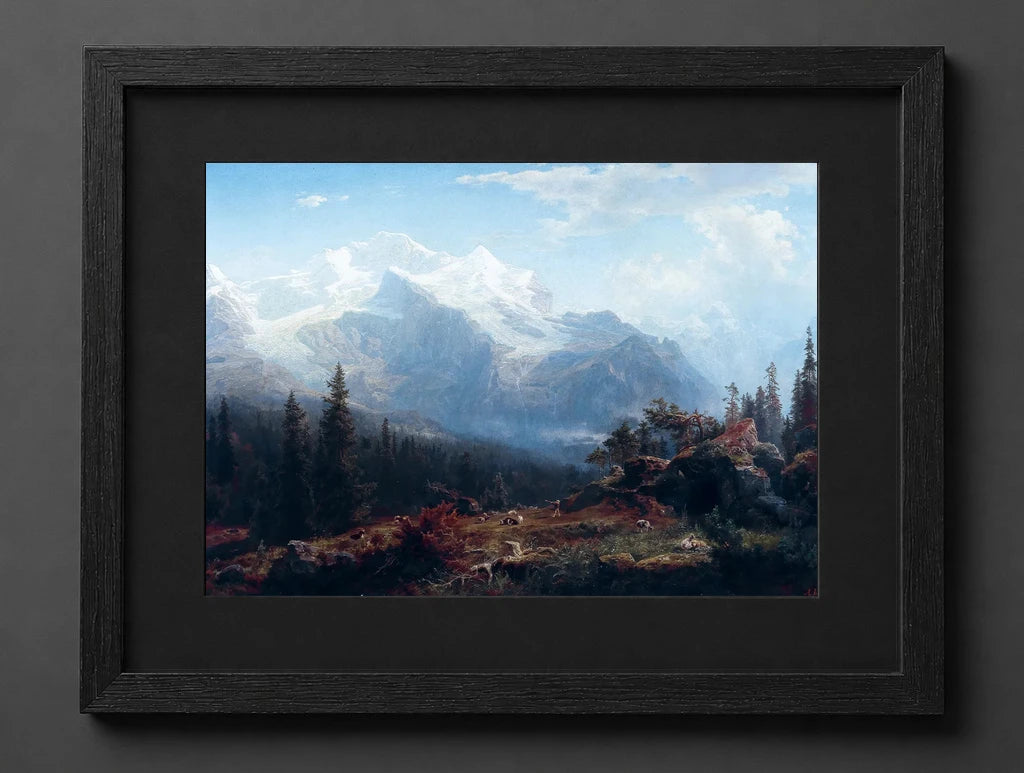 August Wilhelm Leu - Scena w Alpach Berneńskich - (mockup) - CZCZ