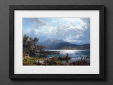August Wilhelm Leu - Shimmering Mountain Lake with Girls in a Boat - (mockup) - CZB