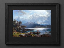 August Wilhelm Leu - Shimmering Mountain Lake with Girls in a Boat - (mockup) - CZCZ