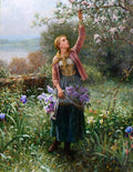Daniel Ridgway Knight - Picking Blossoms (Full)