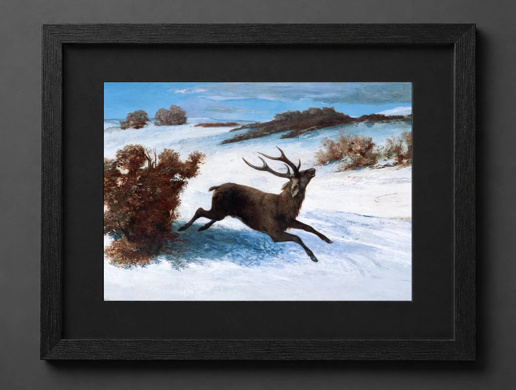 Gustave Courbet - Deer Running in the Snow - (mockup) - CZCZ
