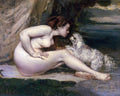 Gustave Courbet - Nude Woman with a Dog (Full)