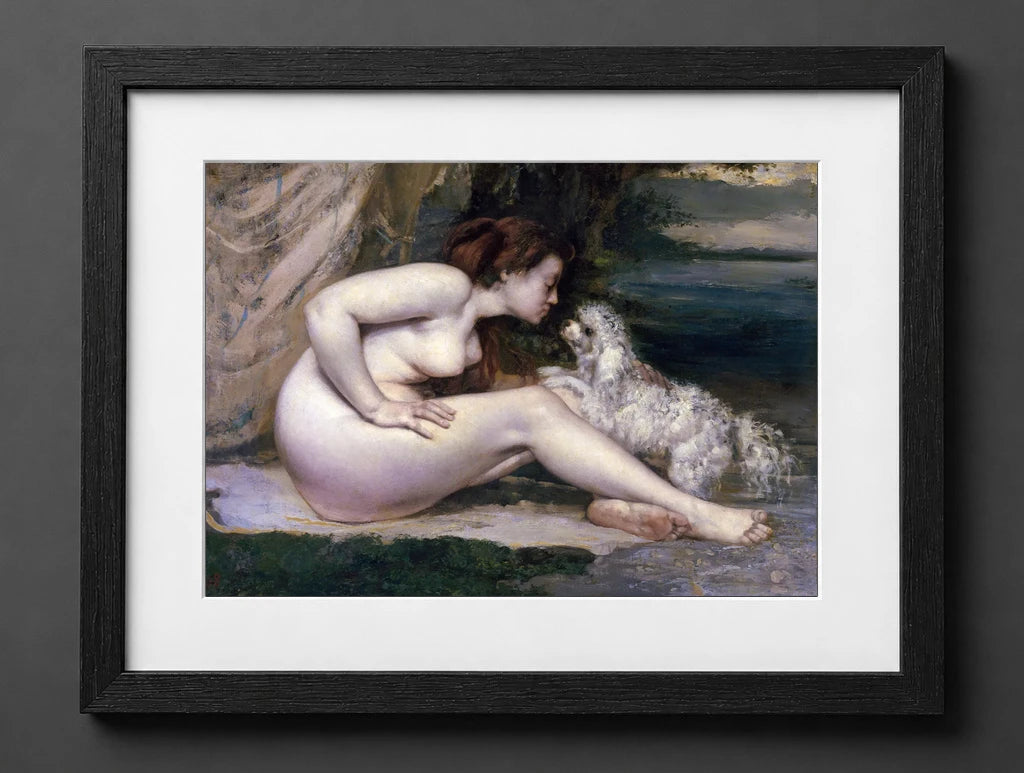 Gustave Courbet - Nude Woman with a Dog - (mockup) - CZB