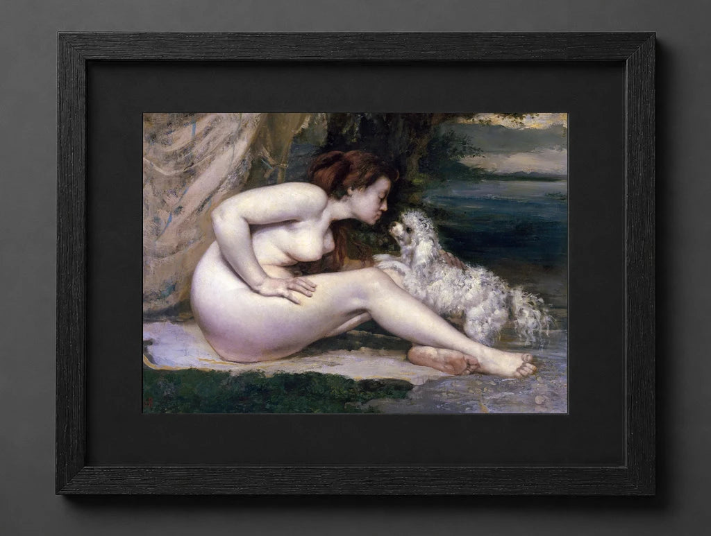 Gustave Courbet - Nude Woman with a Dog - (mockup) - CZCZ