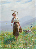 Hans Dahl - A Young Woman in the Meadow (Full)