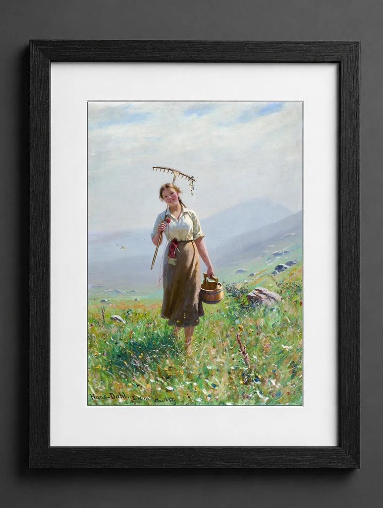 Hans Dahl - A Young Woman in the Meadow - (mockup) - CZB
