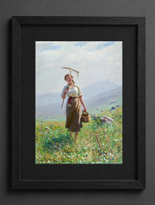 Hans Dahl - Młoda kobieta na łące - (mockup) - CZCZ