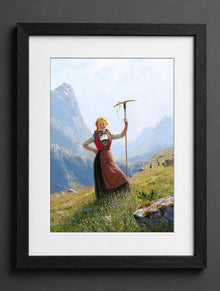 Hans Dahl - Peasant Girl with a Rake - (mockup) - CZB