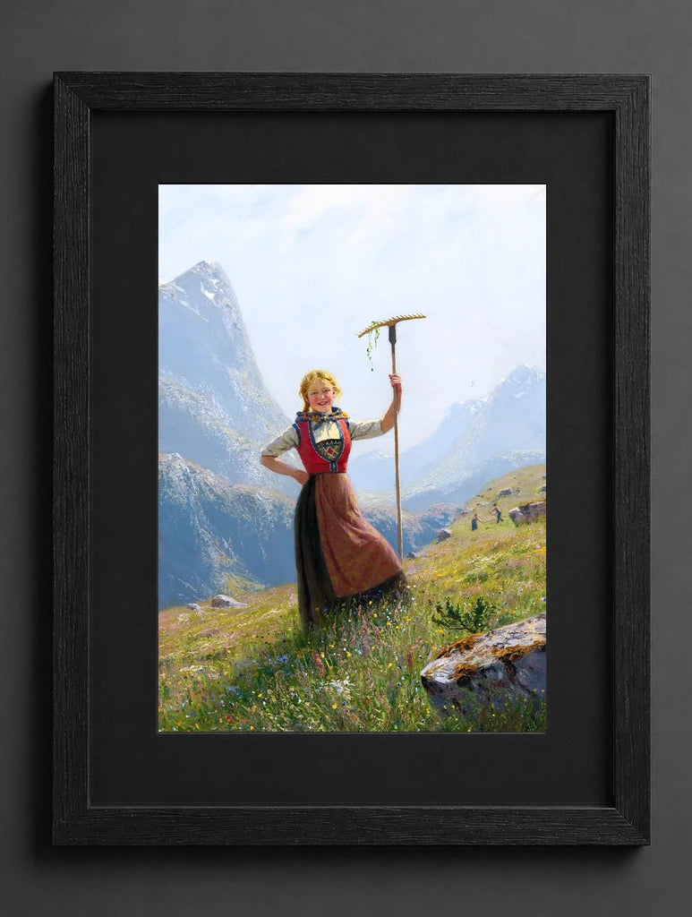 Hans Dahl - Peasant Girl with a Rake - (mockup) - CZCZ