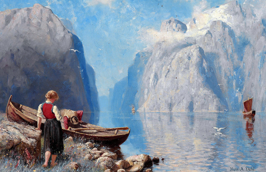 Hans Dahl - Scena z norweskiego fiordu