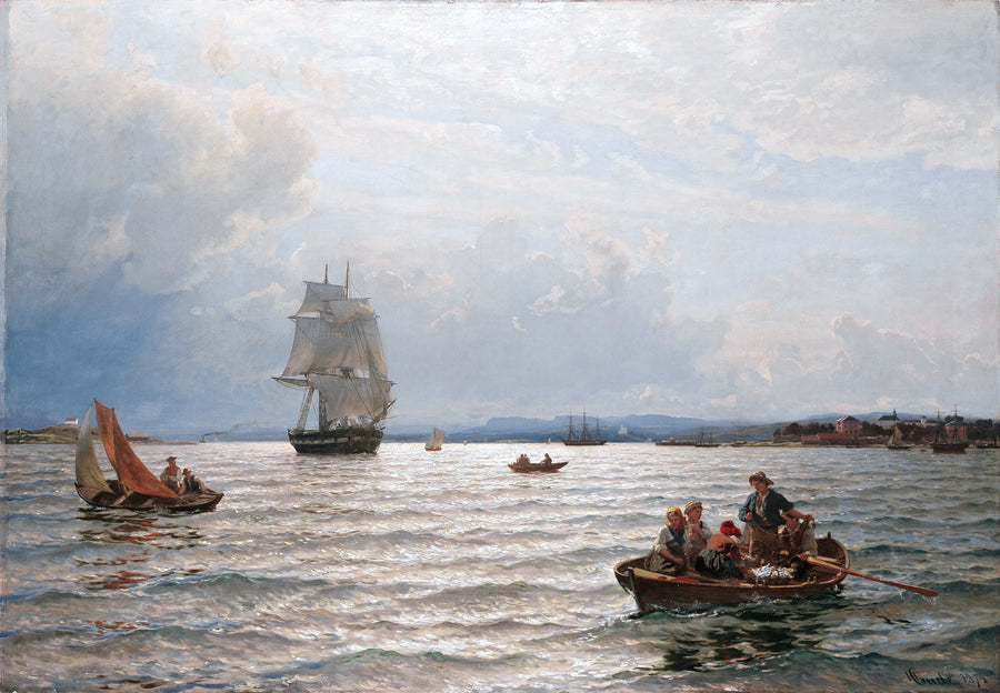 Hans Gude - U wejścia do fiordu Oslo