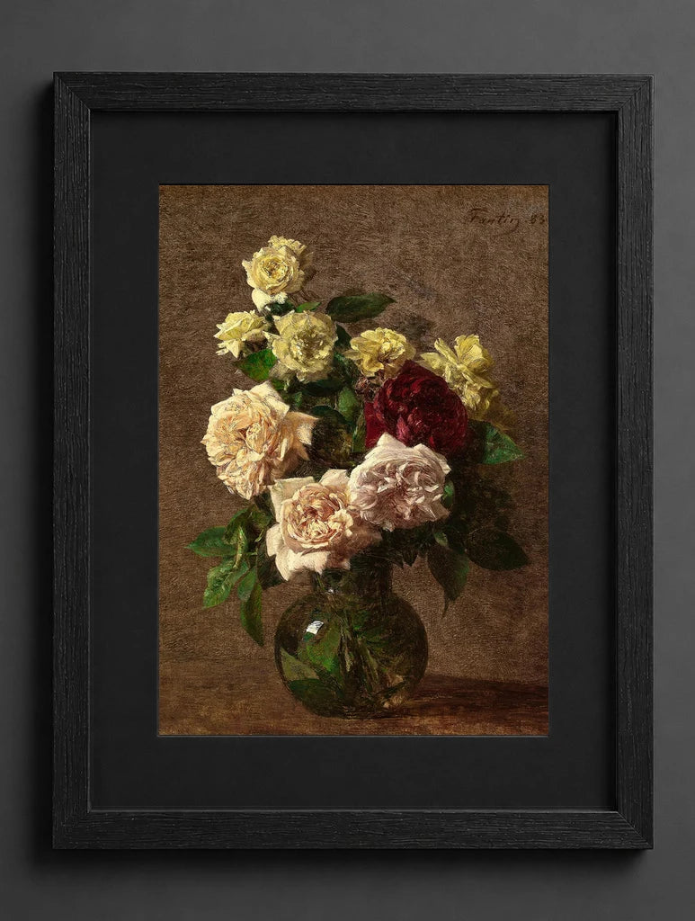 Henri Fantin-Latour - Róże w szklanym wazonie - (mockup) - CZCZ