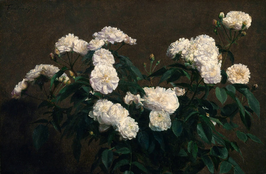 Henri Fantin-Latour - Martwa natura z białymi różami