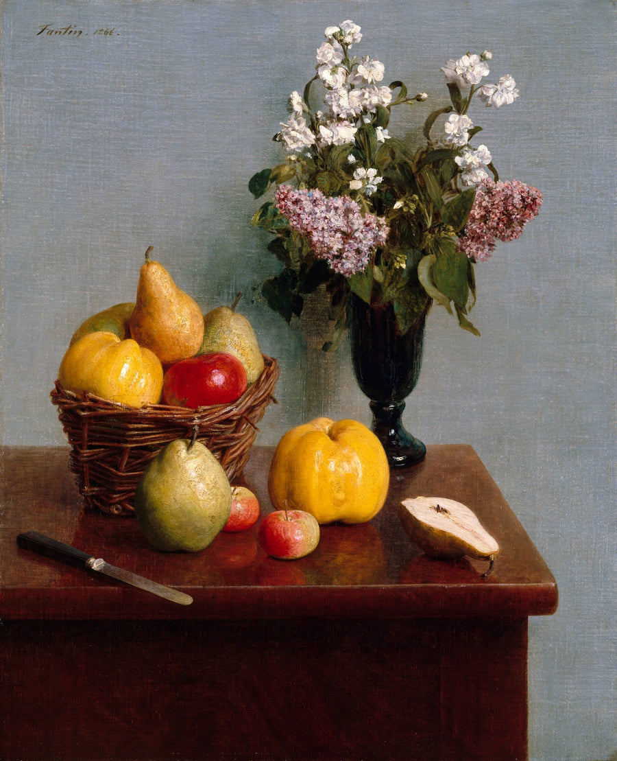 Henri Fantin-Latour - Martwa natura z kwiatami i owocami