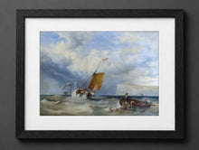 Henry King Taylor - Pilot Cutter No. 3 Heading Back Inshore, with a Large Merchantman Hove-To Out in the Bay - (mockup) - CZB
