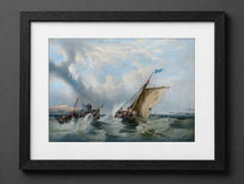 Henry King Taylor - Pilot Cutter No. 3 with a Rowing Boat Coming Alongside and a Paddle Steamer in the Distance - (mockup) - CZB