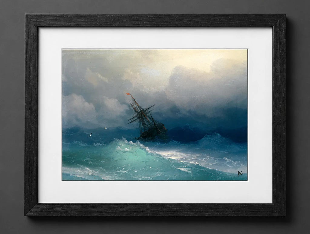 Ivan Aivazovsky - Ship on Stormy Seas - (mockup) - CZB