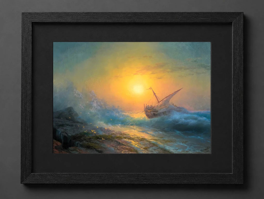 Ivan Aivazovsky - Stormy Sea in the Sunset - (mockup) - CZCZ