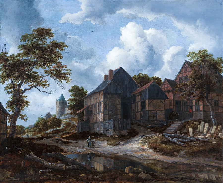 Jacob Van Ruisdael - Wiejskie domy przy gościńcu