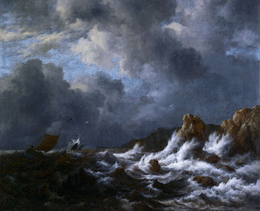 Jacob Van Ruisdael - Widok wybrzeża Norwegii (albo Wzburzone morze)