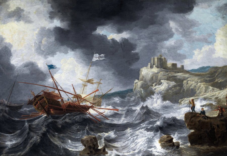Jan Peeters I - Galeoni spagnoli e inglesi in tempesta