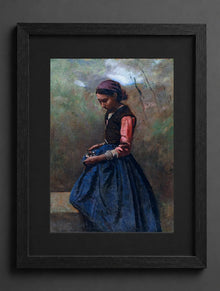 Jean-Baptiste-Camille Corot - A Pensive Girl - (mockup) - CZCZ