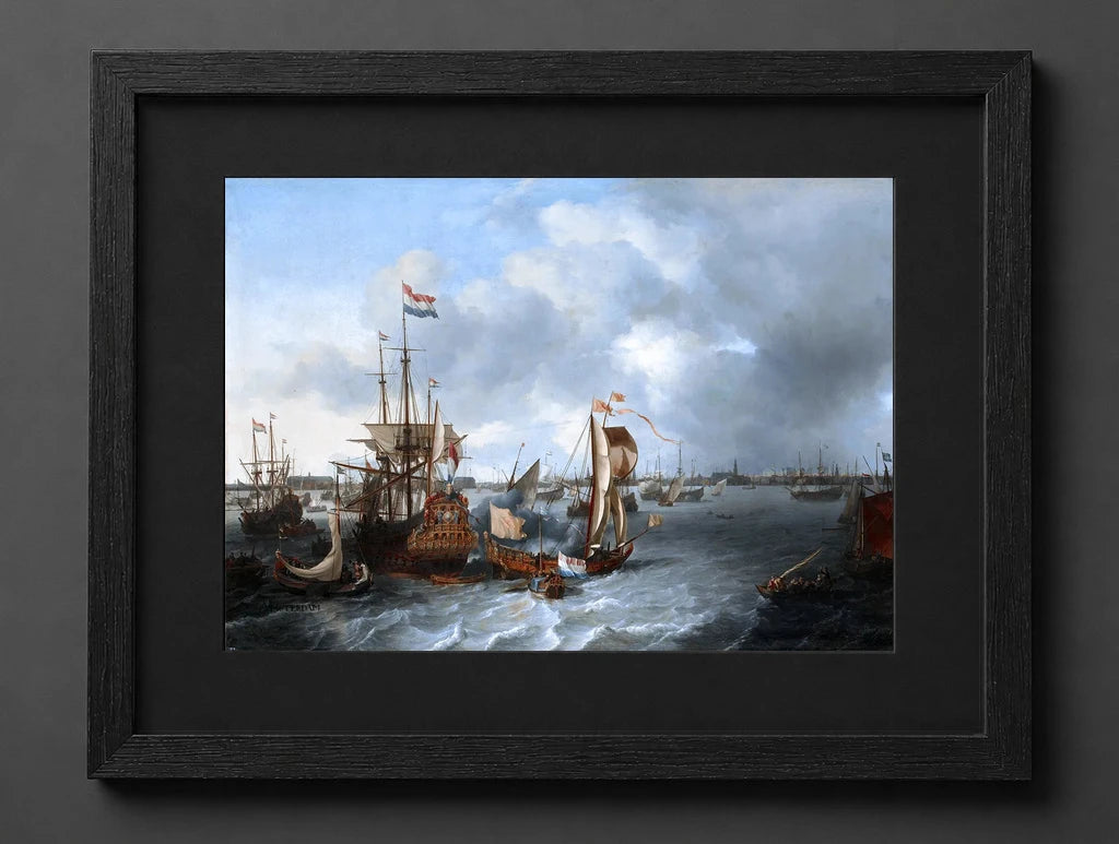 Ludolf Bakhuizen - Port w Amsterdamie widziany z IJ - (mockup) - CZCZ
